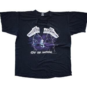 Vintage 1994 Giant Metallica Ride the Lightning Short Sleeve Shirt Mens XL